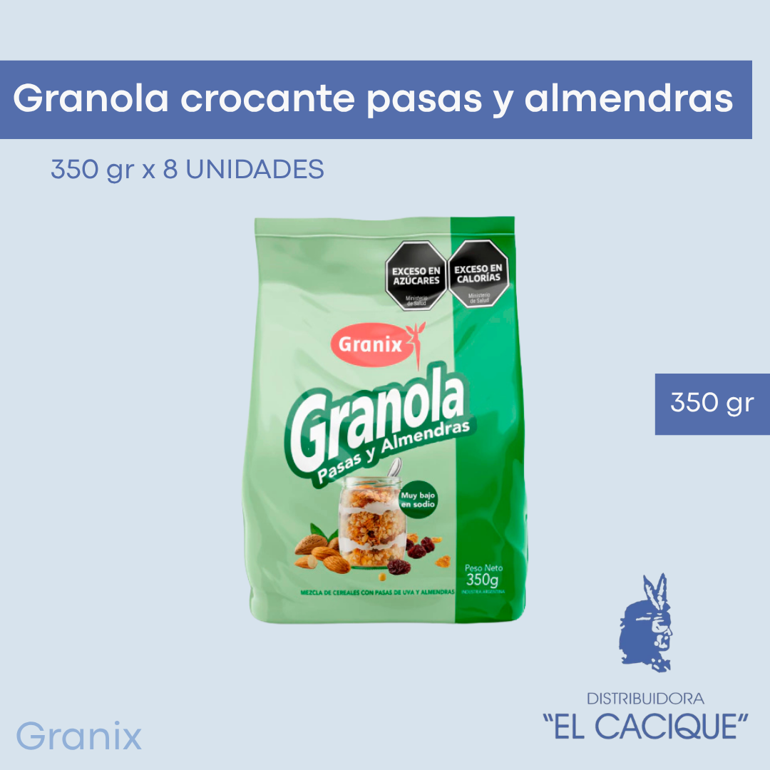 GRANOLA Crocante Pasas y Almendra 8x350 Granix